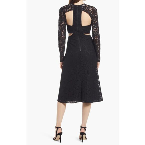 BARDOT Women's Cutout Lace Dress XL US 10 Black Long Sleeve NWT - Picture 4 of 15
